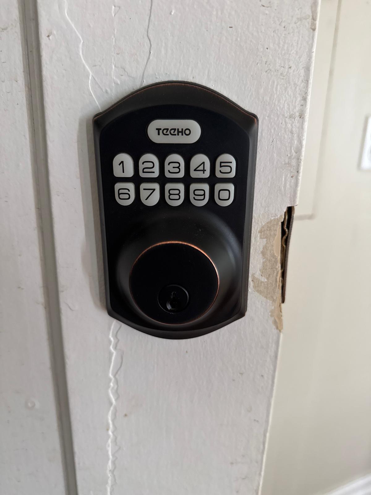 Access control installation by C&R Locksmith on a commercial entrance door in the Oklahoma City metro