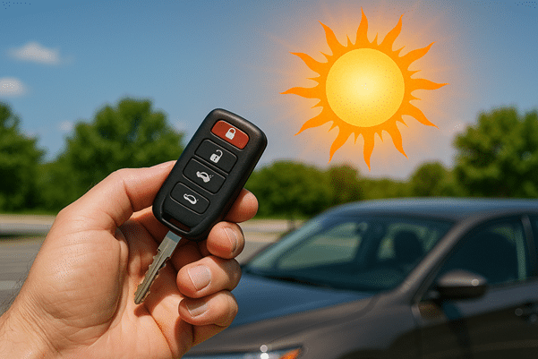 Car key fob, the item most often left inside a locked vehicle